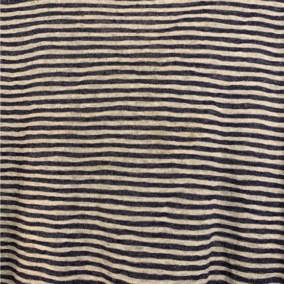 W5 Front Twist Tie Short Sleeved Striped Top, Size: XL, & Color: Blue & White - Picture 5 of 8